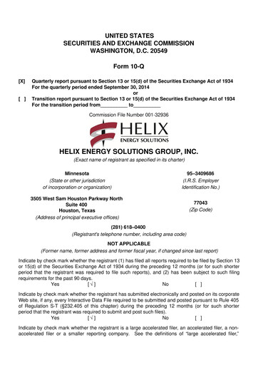 Thumbnail Helix Energy Solutions 10-Q Quarterly Report FY2014 