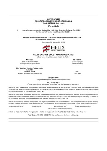 Thumbnail Helix Energy Solutions 10-Q Quarterly Report FY2016 