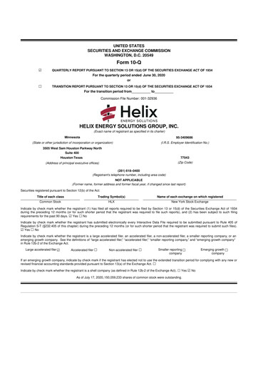 Thumbnail Helix Energy Solutions 10-Q Quarterly Report FY2020 