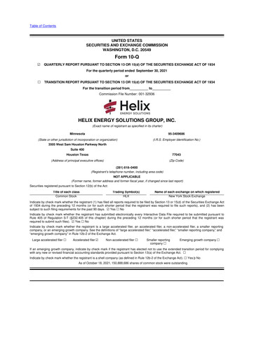 Thumbnail Helix Energy Solutions 10-Q Quarterly Report FY2021 