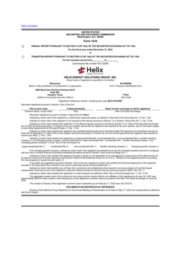 Thumbnail Helix Energy Solutions 10-K Annual Report 2022