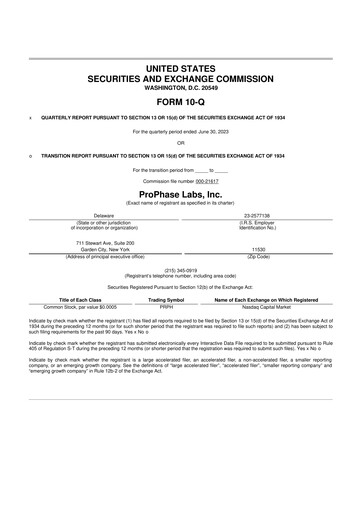 Vorschaubild ProPhase Labs 10-Q Quartalsbericht 2023 