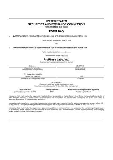 Vorschaubild ProPhase Labs 10-Q Quartalsbericht 2024 