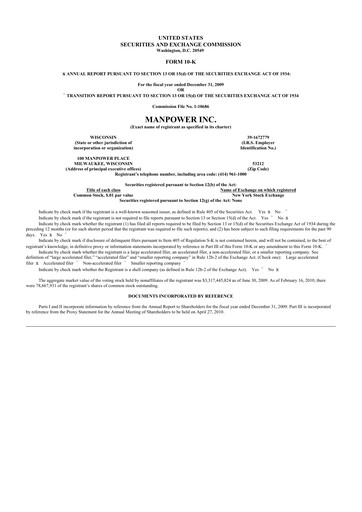 Thumbnail ManpowerGroup 10-K Annual Report 