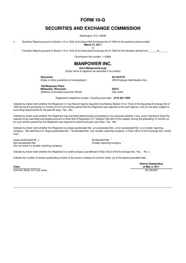Thumbnail ManpowerGroup 10-Q Quarterly Report FY2011 