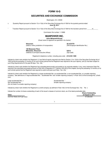Thumbnail ManpowerGroup 10-Q Quarterly Report FY2011 