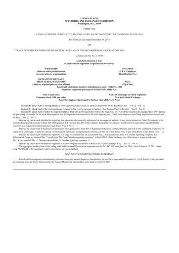 Thumbnail ManpowerGroup 10-K Annual Report 2014