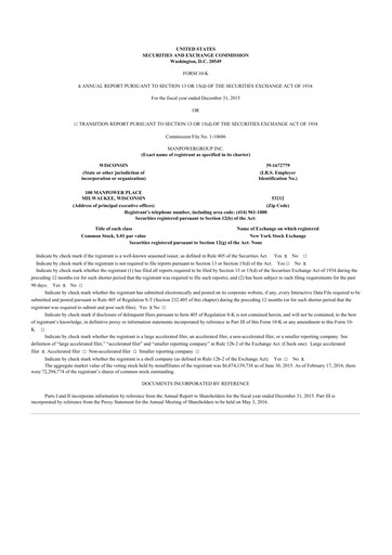 Thumbnail ManpowerGroup 10-K Annual Report 2015