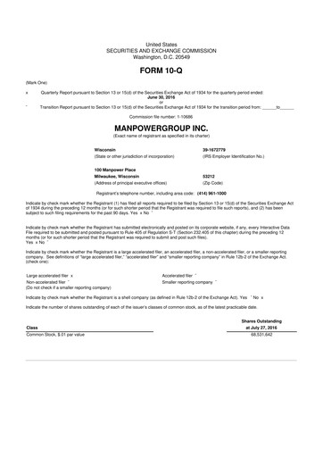 Thumbnail ManpowerGroup 10-Q Quarterly Report FY2016 