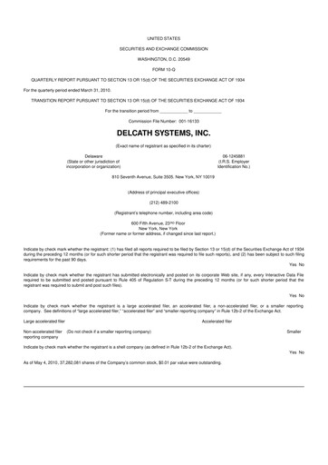 Vorschaubild Delcath Systems 10-Q Quartalsbericht  