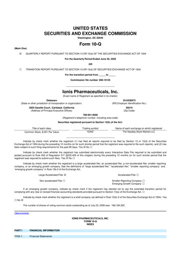 Thumbnail Ionis Pharmaceuticals
 10-Q Quarterly Report FY2026 