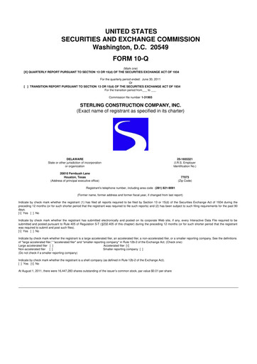 Thumbnail Sterling Infrastructure 10-Q Quarterly Report FY2011 