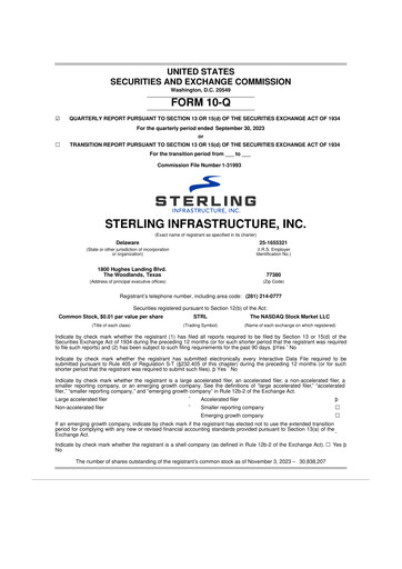 Thumbnail Sterling Infrastructure 10-Q Quarterly Report FY2023 