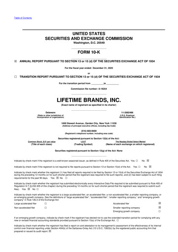 Miniature Lifetime Brands 10-K Rapport annuel 2025