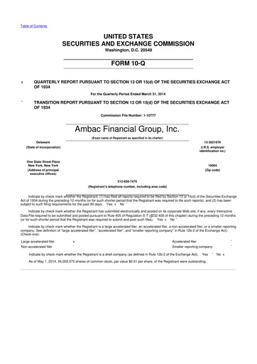 Thumbnail Octave Specialty Group 10-Q Quarterly Report FY2014 