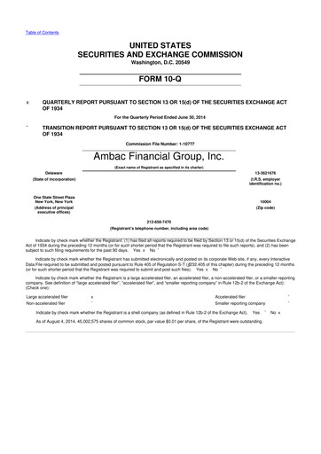 Thumbnail Octave Specialty Group 10-Q Quarterly Report FY2014 