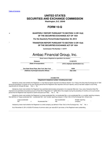 Thumbnail Octave Specialty Group 10-Q Quarterly Report FY2014 