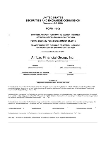 Thumbnail Octave Specialty Group 10-Q Quarterly Report FY2015 