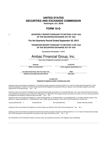Thumbnail Octave Specialty Group 10-Q Quarterly Report FY2015 