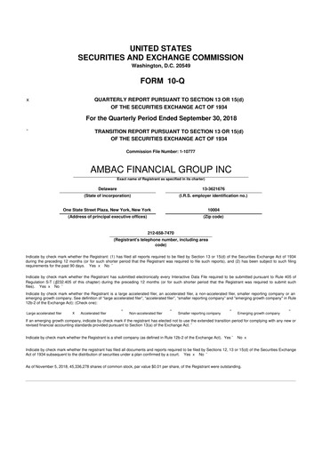 Thumbnail Octave Specialty Group 10-Q Quarterly Report FY2018 