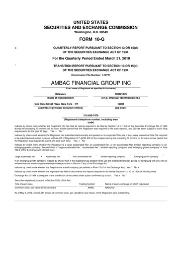 Thumbnail Octave Specialty Group 10-Q Quarterly Report FY2019 