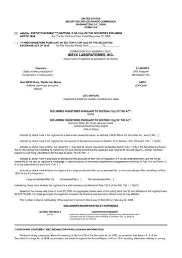 Thumbnail IDEXX Laboratories 10-K Annual Report 