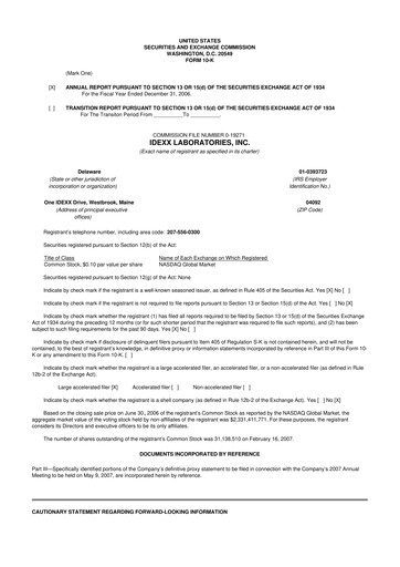 Thumbnail IDEXX Laboratories 10-K Annual Report 