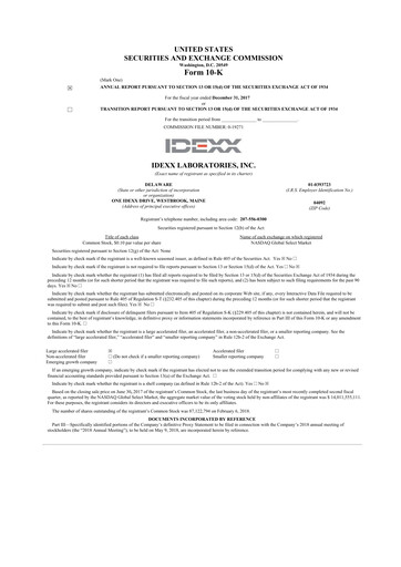 Thumbnail IDEXX Laboratories 10-K Annual Report 2017