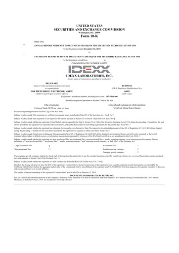 Thumbnail IDEXX Laboratories 10-K Annual Report 2018