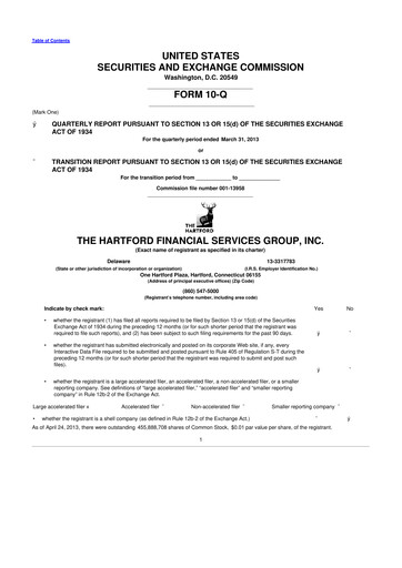 Vorschaubild The Hartford 10-Q Quartalsbericht 2013 