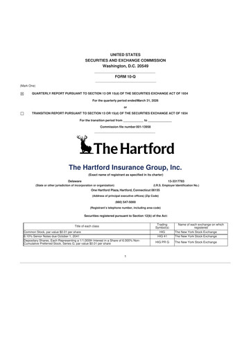 Thumbnail The Hartford 10-Q Quarterly Report FY 