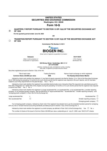 Vorschaubild Biogen 10-Q Quartalsbericht 2020 