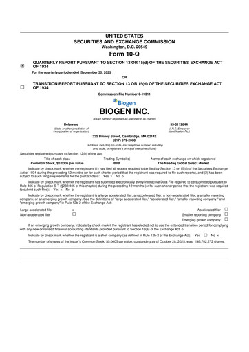 Vorschaubild Biogen 10-Q Quartalsbericht 2025 