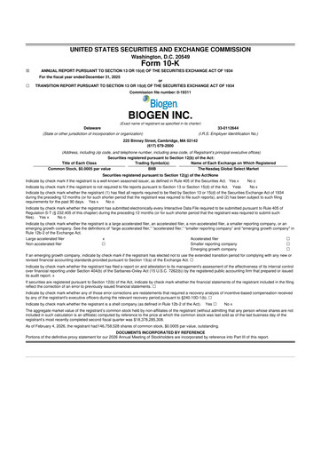 Thumbnail Biogen 10-K Annual Report 2025