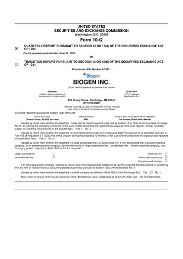 Thumbnail Biogen 10-Q Quarterly Report FY2026 