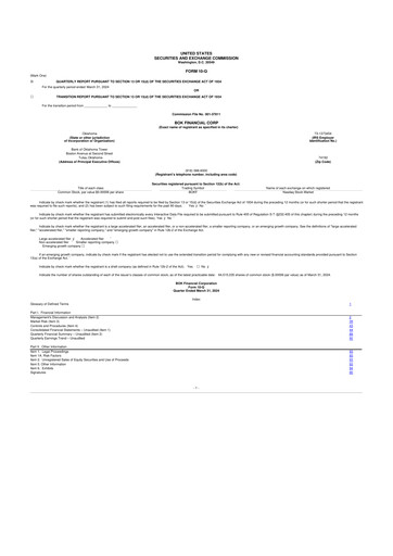 Miniature BOK Financial 10-Q Rapport trimestriel 2024 