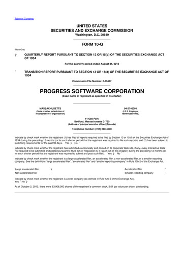 Thumbnail Progress Software
 10-Q Quarterly Report FY2012 