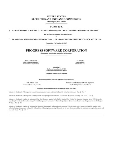 Thumbnail Progress Software
 10-K Annual Report 2013