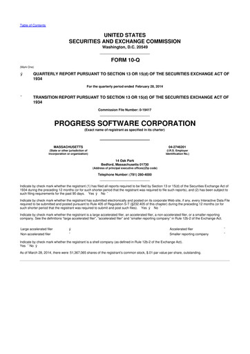 Thumbnail Progress Software
 10-Q Quarterly Report FY2014 