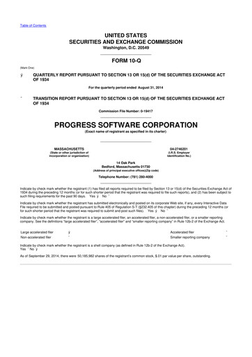 Thumbnail Progress Software
 10-Q Quarterly Report FY2014 