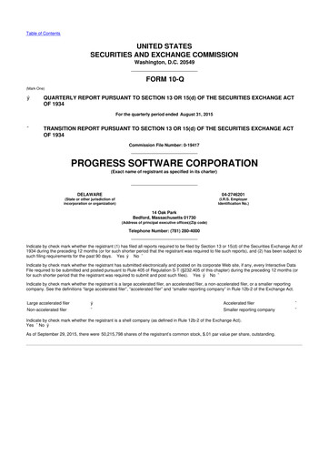 Thumbnail Progress Software
 10-Q Quarterly Report FY2015 