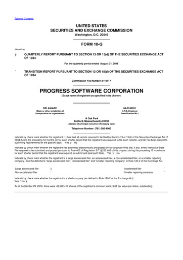 Thumbnail Progress Software
 10-Q Quarterly Report FY2016 