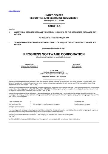 Thumbnail Progress Software
 10-Q Quarterly Report FY2017 