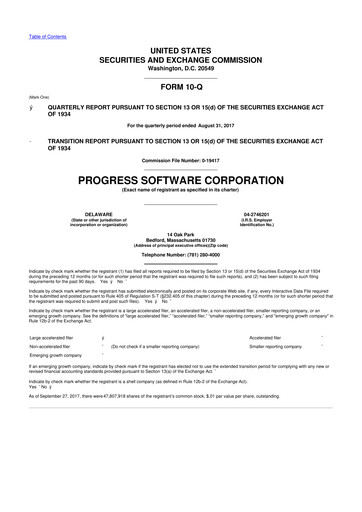 Thumbnail Progress Software
 10-Q Quarterly Report FY2017 