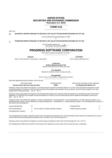 Thumbnail Progress Software
 10-Q Quarterly Report FY2020 