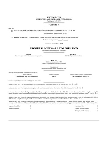 Thumbnail Progress Software
 10-K Annual Report 2021