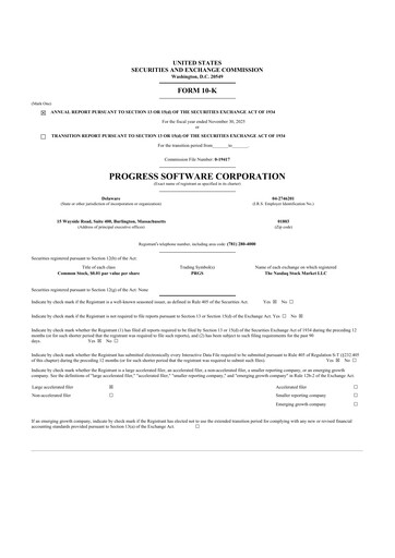 Vorschaubild Progress Software
 10-K Jahresbericht 2025