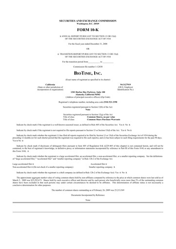 Thumbnail Lineage Cell Therapeutics
 10-K Annual Report 