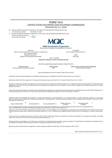 Thumbnail MGIC Investment
 10-K Annual Report 2024