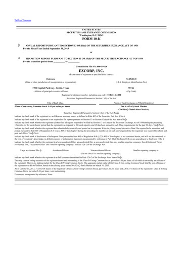 Thumbnail EZCorp 10-K Annual Report 2013